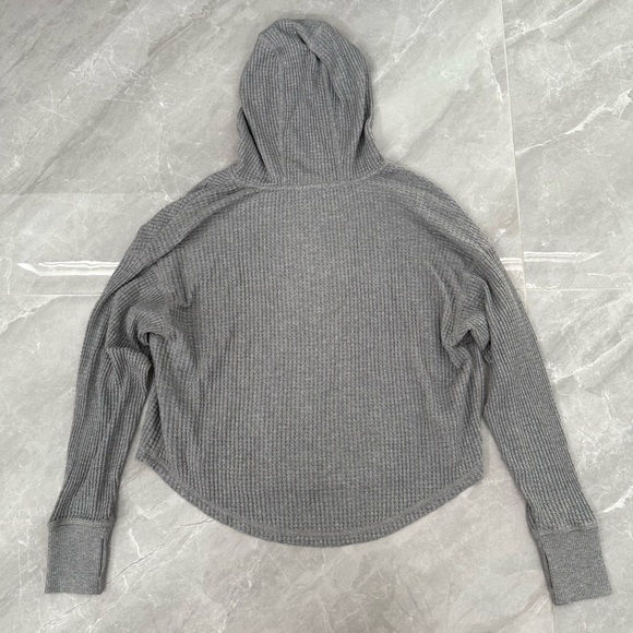 Women’s OFFLINE By Aerie Wow! Waffle Knit Hoodie Pullover Lounge Top Size Small - Picture 9 of 16